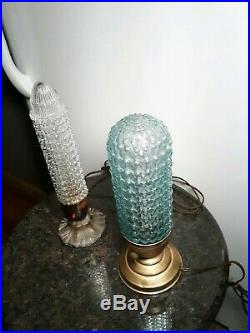 Vintage/Antique 1930s 1940s Art Deco Glass Bullet Torpedo Lamps
