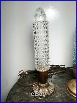 Vintage/Antique 1930s 1940s Art Deco Glass Bullet Torpedo Lamps