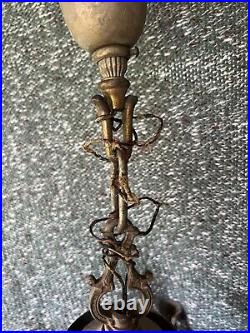 Vintage Antique 1930s Ceiling Light Fixture Pendant Chandelier Art Deco Brass