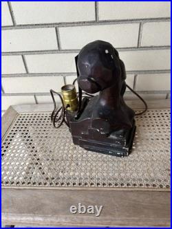 Vintage Antique 20s 30s Art Deco Woman Bust Lamp Chalkware