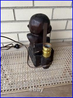 Vintage Antique 20s 30s Art Deco Woman Bust Lamp Chalkware