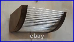 Vintage Antique Art Deco Brass & Glass Rod Ship Light Fixture Wall Sconces Lamp