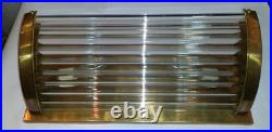 Vintage Antique Art Deco Brass & Glass Rod Ship Light Fixture Wall Sconces Lamp