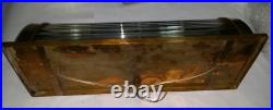 Vintage Antique Art Deco Brass & Glass Rod Ship Light Fixture Wall Sconces Lamp