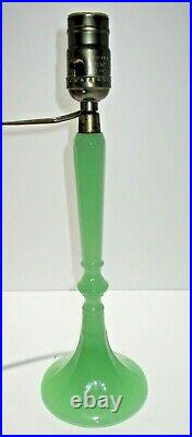 Vintage Antique Art Deco Green Jadeite Lamp 13 Tall