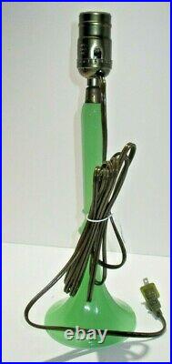 Vintage Antique Art Deco Green Jadeite Lamp 13 Tall