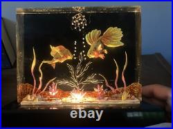Vintage Antique Art Deco Lucite Aquarium Fish Lamp