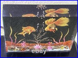 Vintage Antique Art Deco Lucite Aquarium Fish Lamp