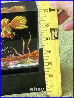 Vintage Antique Art Deco Lucite Aquarium Fish Lamp