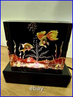 Vintage Antique Art Deco Lucite Aquarium Fish Lamp in great condition