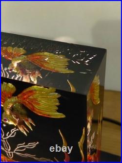 Vintage Antique Art Deco Lucite Aquarium Fish Lamp in great condition