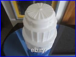 Vintage Antique Art Deco Milk Glass Skyscraper Lamp Shade 9 Inch