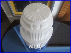 Vintage Antique Art Deco Milk Glass Skyscraper Lamp Shade 9 Inch