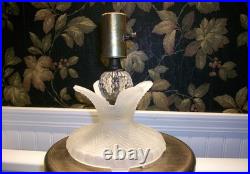 Vintage Antique Art Deco Skyscraper Frosted Glass Lamp 12