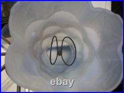 Vintage Antique Art Deco Skyscraper Frosted Glass Lamp 12