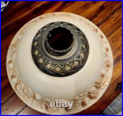 Vintage Antique Art Deco Torchiere Lamp Shade Embossed 16 Peach