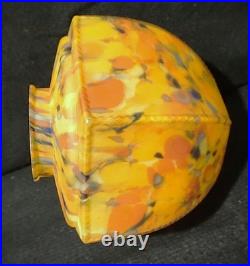 Vintage Antique Czechoslovakian Spherical End of Day Art Glass Lamp Shade 7.5