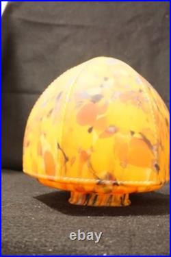 Vintage Antique Czechoslovakian Spherical End of Day Art Glass Lamp Shade 7.5