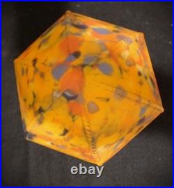 Vintage Antique Czechoslovakian Spherical End of Day Art Glass Lamp Shade 7.5