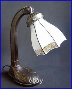 Vintage Antique Desck lamp table lamp light art deco opaline Shade Checoslovakia