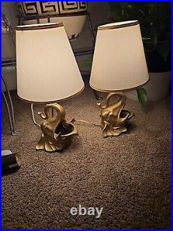 Vintage Antique Frankart Art Deco Elephant Head Boudoir / Table Lamps. 1920/30s