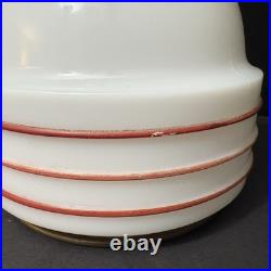 Vintage Antique J. C. Virden Milk Glass Red Stencil Art Deco Globe Light Lamp