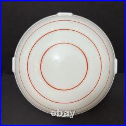 Vintage Antique J. C. Virden Milk Glass Red Stencil Art Deco Globe Light Lamp