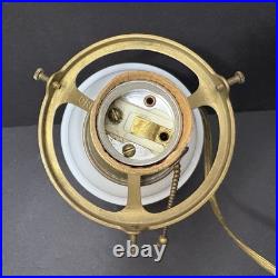 Vintage Antique J. C. Virden Milk Glass Red Stencil Art Deco Globe Light Lamp