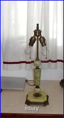 Vintage Antique Jadeite Glass Art Deco Table Lamp. J. J. Braze & Co. N. Y. C