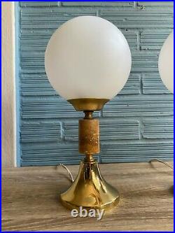 Vintage Antique Pair Art Deco Style Table Lamp Mid Century Design Bedside Light