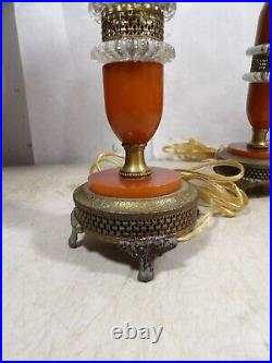 Vintage/Antique Pair Indulite NY Bakelite/Catalin Table Lamps Art Deco Pat Pend