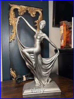 Vintage Apollo Art Deco Style Dancing Lady Figural Lamp