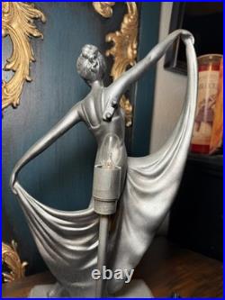 Vintage Apollo Art Deco Style Dancing Lady Figural Lamp