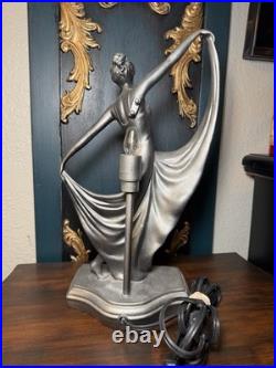 Vintage Apollo Art Deco Style Dancing Lady Figural Lamp