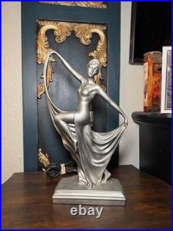 Vintage Apollo Art Deco Style Dancing Lady Figural Lamp