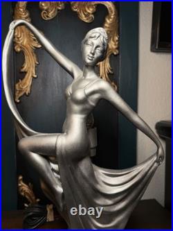 Vintage Apollo Art Deco Style Dancing Lady Figural Lamp
