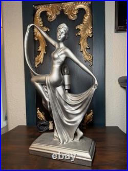Vintage Apollo Art Deco Style Dancing Lady Figural Lamp