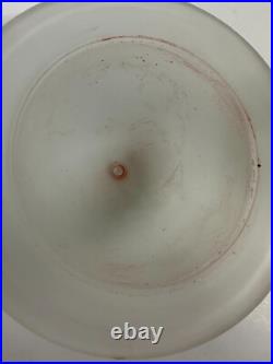 Vintage Art Deco 1939 Worlds Fair Frosted White Glass with Red Saturn Lamp