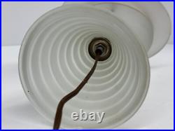 Vintage Art Deco 1939 Worlds Fair Frosted White Glass with Red Saturn Lamp