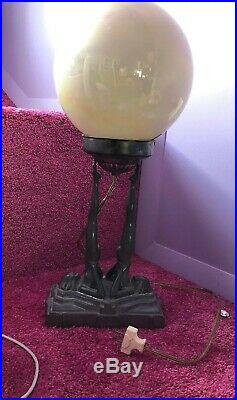 Vintage Art Deco 2 Nudes Frankart Lamp Signed 1928 Frankart