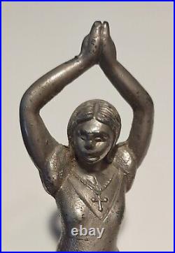 Vintage Art Deco 4.25 Dancing Lady Figure Spelter Metal Lamp Part
