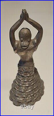 Vintage Art Deco 4.25 Dancing Lady Figure Spelter Metal Lamp Part