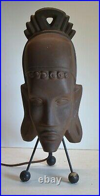 Vintage Art Deco African mask blackamoor Lamp Television TV Accent
