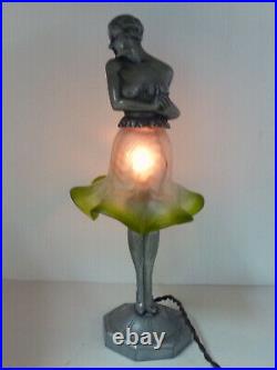Vintage Art Deco BREVETE Nude Lady Lamp Night Light