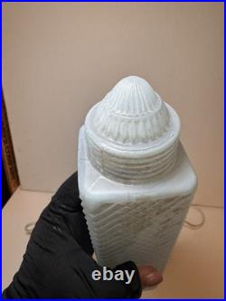 Vintage Art Deco Blue Frosted Bullet \ Skyscraper Boudoir Lamp