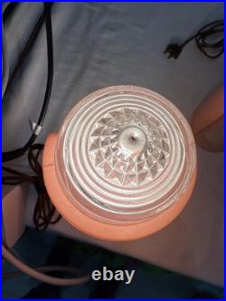 Vintage Art Deco Boudoir Lamps & Over The Bed 1930s Pink Depression Glass works