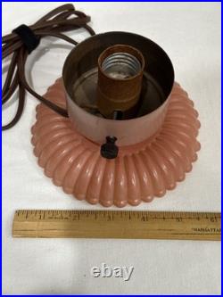 Vintage Art Deco Boudoir Lamps & Over The Bed 1930s Pink Depression Glass works