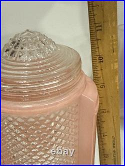 Vintage Art Deco Boudoir Lamps & Over The Bed 1930s Pink Depression Glass works