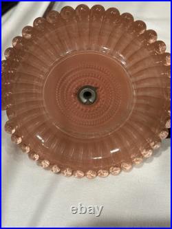 Vintage Art Deco Boudoir Lamps & Over The Bed 1930s Pink Depression Glass works