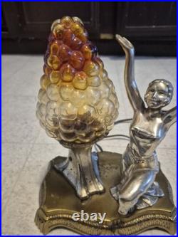 Vintage Art Deco Boudoir Table lamp Woman Dancer Winged Victory